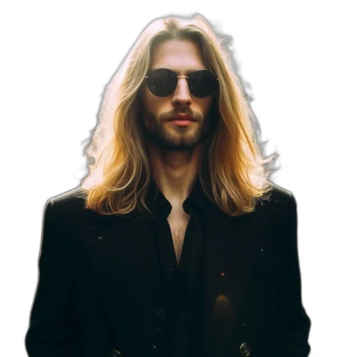 jacket, hair, staff, face transparent PNG cut-out