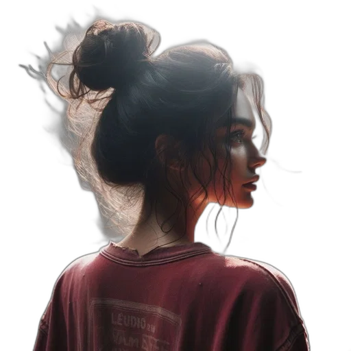 face, jacket, hair, dress transparent PNG cut-out