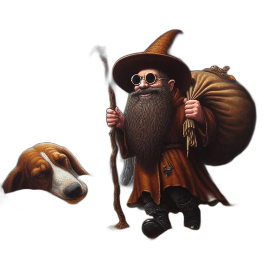 staff, animal, creature, fantasy art transparent PNG cut-out