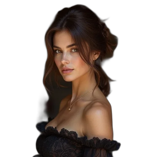 dress, face, crown, hair transparent PNG cut-out
