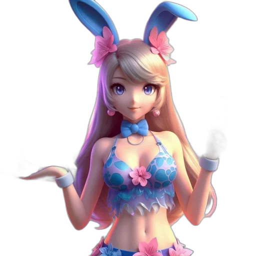dress, 3d render, anime, vaporwave transparent PNG cut-out