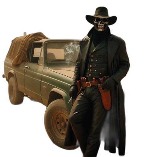 car, mask, jacket, weapon transparent PNG cut-out