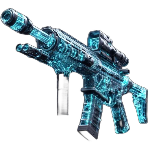 weapon, 3d render, concept art, cyberpunk transparent PNG cut-out