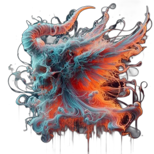 dragon, creature, hair, mask transparent PNG cut-out