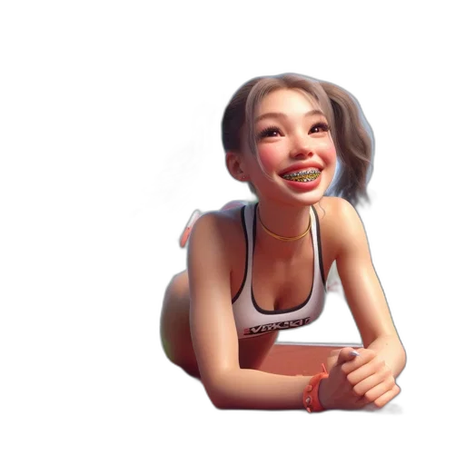 face, creature, pixel art, 3d render transparent PNG cut-out