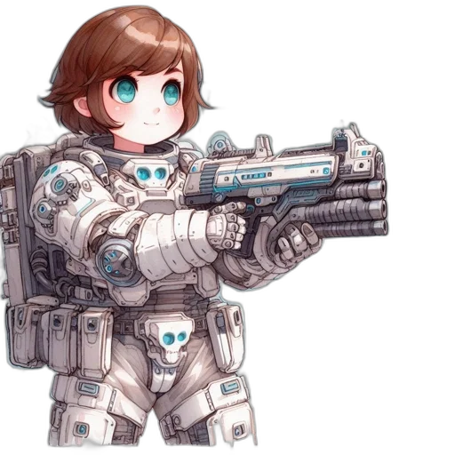 weapon, robot, staff, concept art transparent PNG cut-out