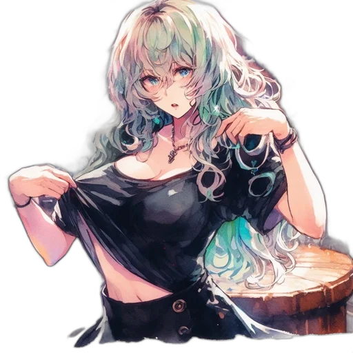 dress, staff, jewelry, weapon transparent PNG cut-out