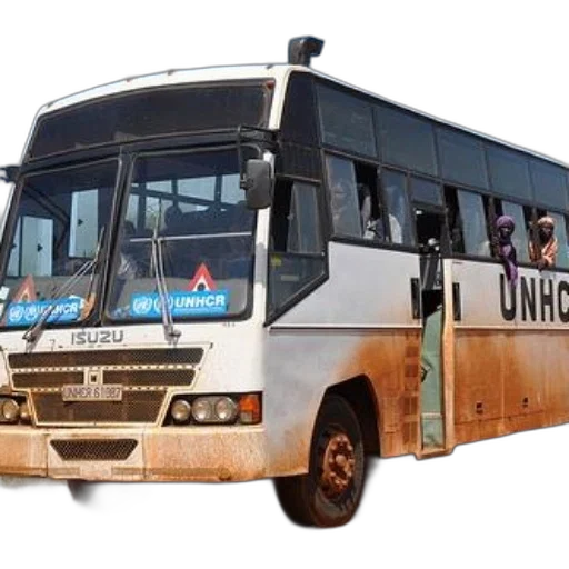 3d render, photorealistic, unhcr, bus transparent PNG cut-out