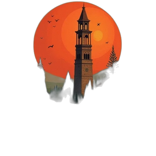 umbrella, building, concept art, watercolor transparent PNG cut-out