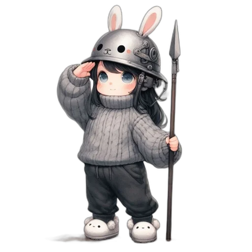 staff, hat, weapon, animal transparent PNG cut-out