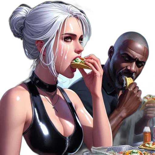 food, concept art, cyberpunk, comic book art transparent PNG cut-out