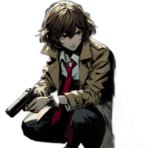weapon, jacket, staff, comic book art transparent PNG cut-out