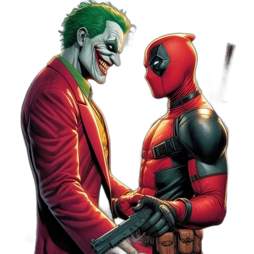 comic book art, concept art, fire, joker transparent PNG cut-out