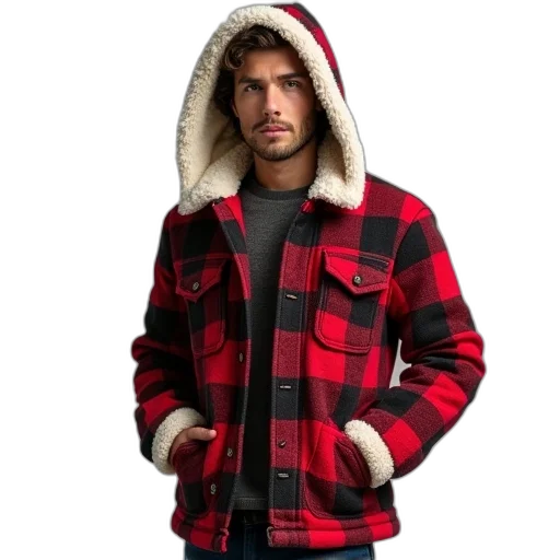 jacket, hat, red, affordable transparent PNG cut-out