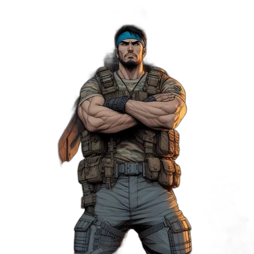 jacket, weapon, comic book art, concept art transparent PNG cut-out