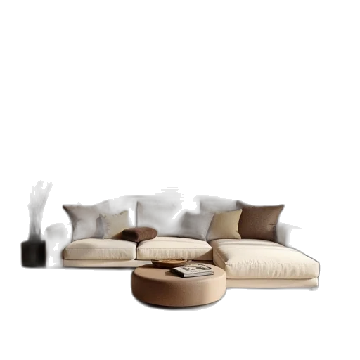 furniture, 3d render, photorealistic, earth tones transparent PNG cut-out