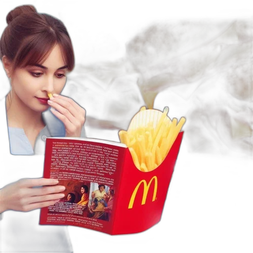 food, photorealistic, vaporwave, 3d render transparent PNG cut-out