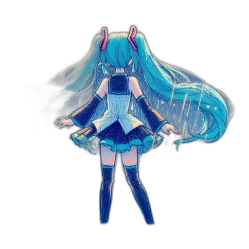 dress, staff, hair, creature transparent PNG cut-out