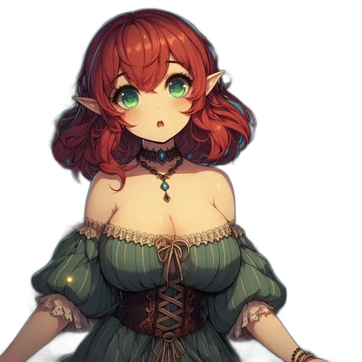 dress, staff, flower, face transparent PNG cut-out