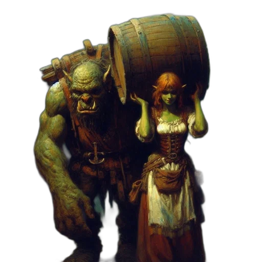 staff, dress, weapon, creature transparent PNG cut-out