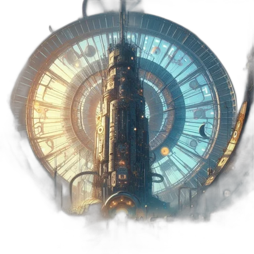 robot, building, concept art, cyberpunk transparent PNG cut-out