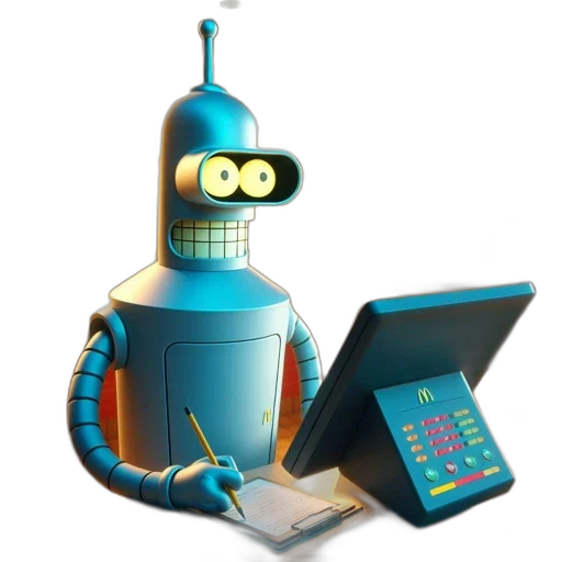 robot, staff, 3d render, concept art transparent PNG cut-out