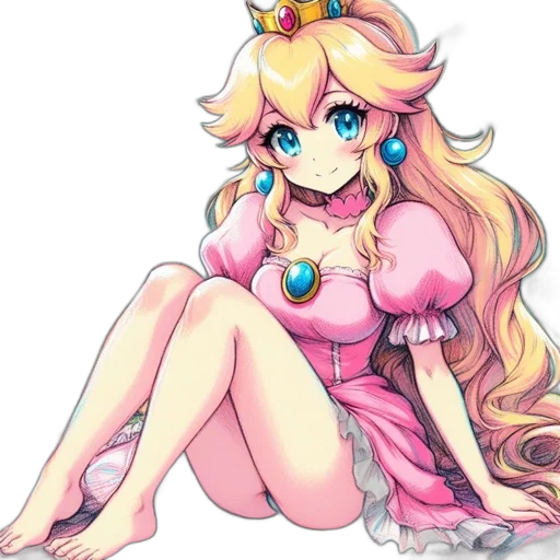 dress, crown, staff, pixel art transparent PNG cut-out