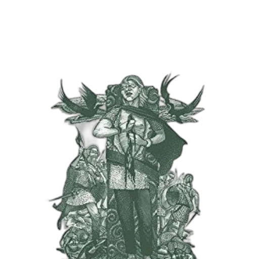 jacket, staff, crown, creature transparent PNG cut-out