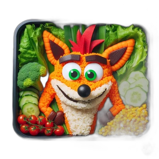 food, animal, pixel art, 3d render transparent PNG cut-out