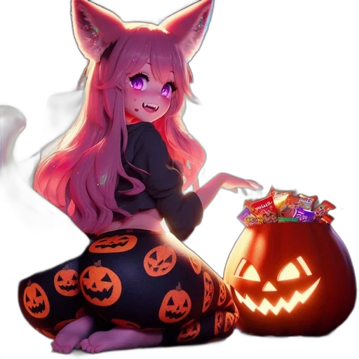 creature, dress, mask, staff transparent PNG cut-out