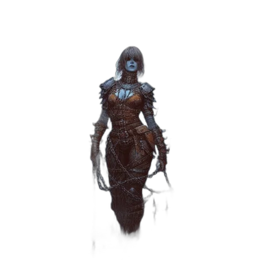creature, staff, mask, dress transparent PNG cut-out