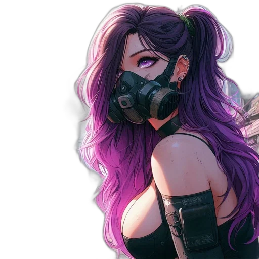 mask, weapon, cyberpunk, concept art transparent PNG cut-out