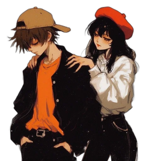 hat, jacket, anime, concept art transparent PNG cut-out