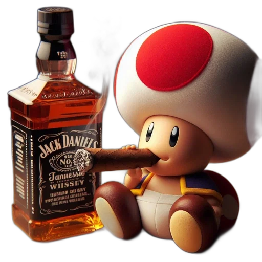 bottle, weapon, hat, 3d render transparent PNG cut-out