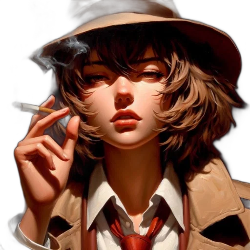 hat, jacket, face, staff transparent PNG cut-out