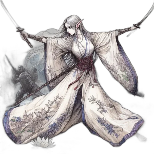sword, staff, dragon, dress transparent PNG cut-out