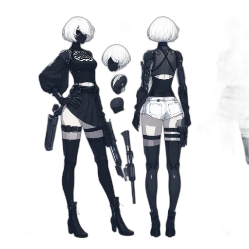 jacket, staff, concept art, cyberpunk transparent PNG cut-out