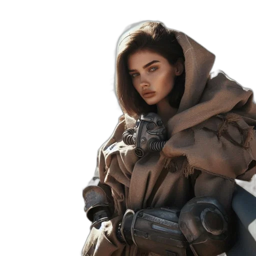 jacket, weapon, face, robot transparent PNG cut-out