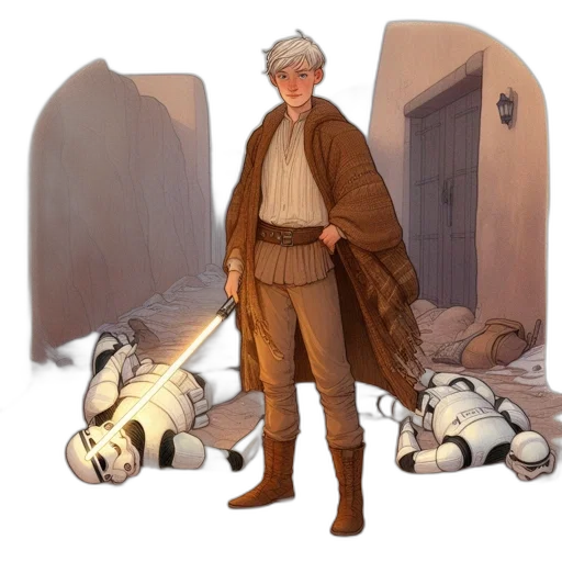 weapon, jacket, staff, concept art transparent PNG cut-out