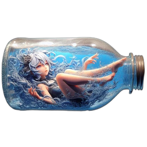 bottle, weapon, creature, 3d render transparent PNG cut-out
