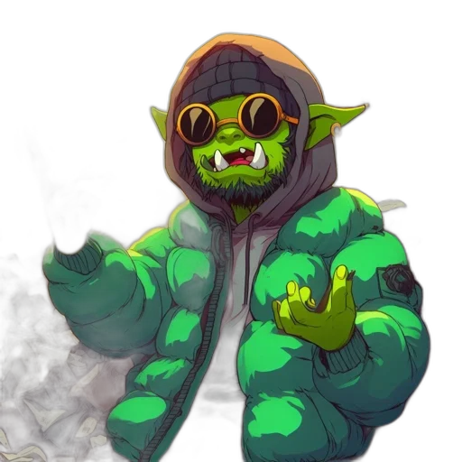 jacket, creature, staff, concept art transparent PNG cut-out