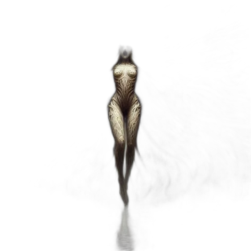 dress, creature, robot, hair transparent PNG cut-out