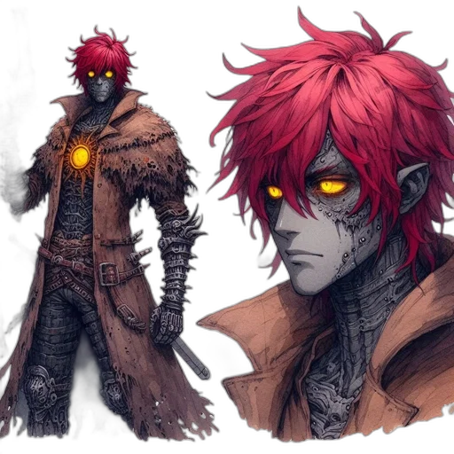 concept art, fantasy art, comic book art, cyberpunk transparent PNG cut-out