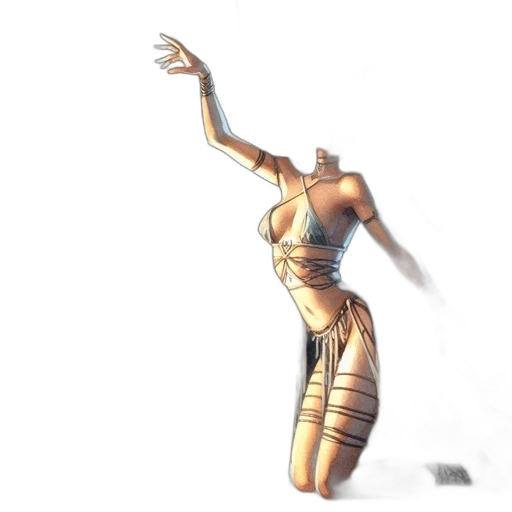 dress, staff, robot, weapon transparent PNG cut-out