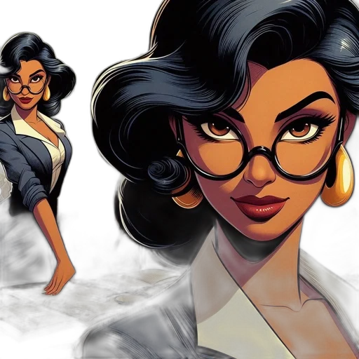comic book art, concept art, cartoon, animated transparent PNG cut-out