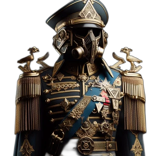 crown, robot, staff, jacket transparent PNG cut-out