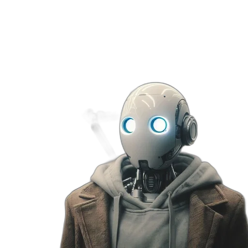 robot, mask, jacket, face transparent PNG cut-out