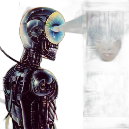 robot, concept art, cyberpunk, comic book art transparent PNG cut-out