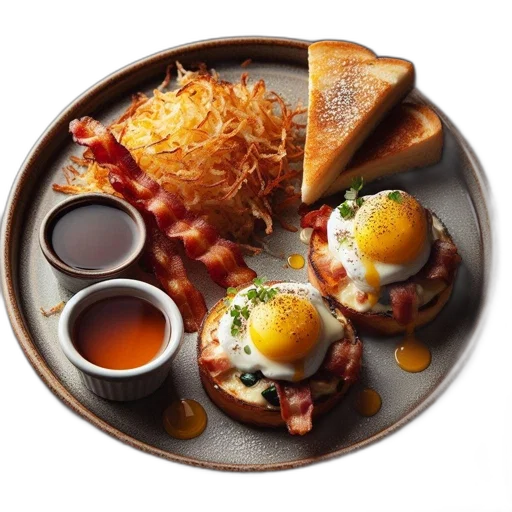 food, photorealistic, luxurious, breakfast transparent PNG cut-out