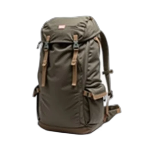 earth tones, hiking, backpack, white transparent PNG cut-out